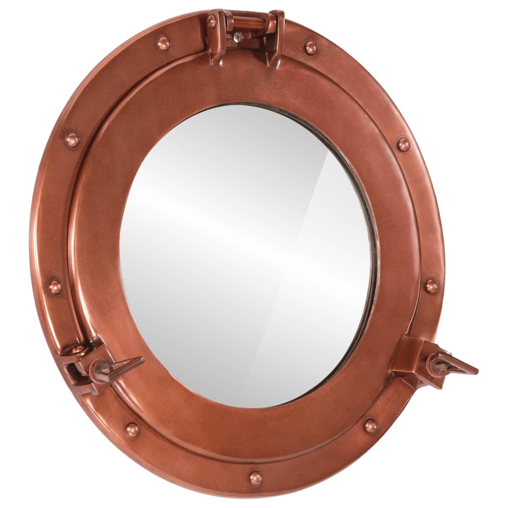 Porthole Mirror Wall Hanging Ø50 Cm Aluminium And Glass